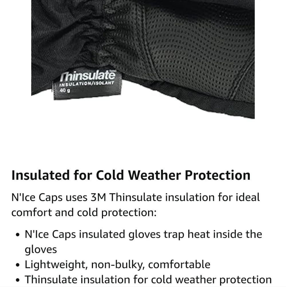 N'Ice Caps kids waterproof winter thinsulate gloves - black